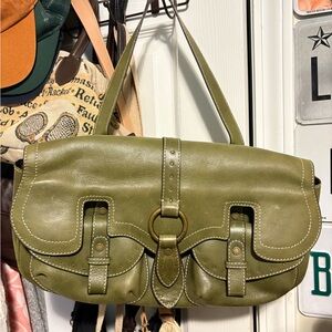 Olive Green Leather Women's Bag